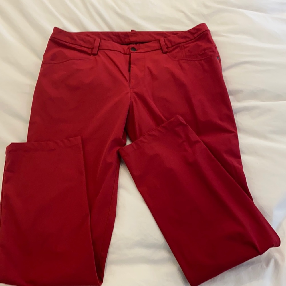 Men’s Lululemon red ABC pant.